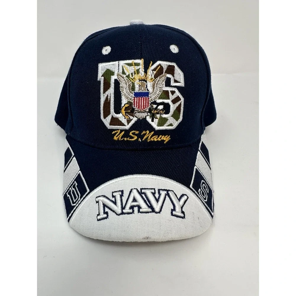 Lot of 3 US Navy Caps Hats Various Embroidered USS Warrington Tin Can Navy